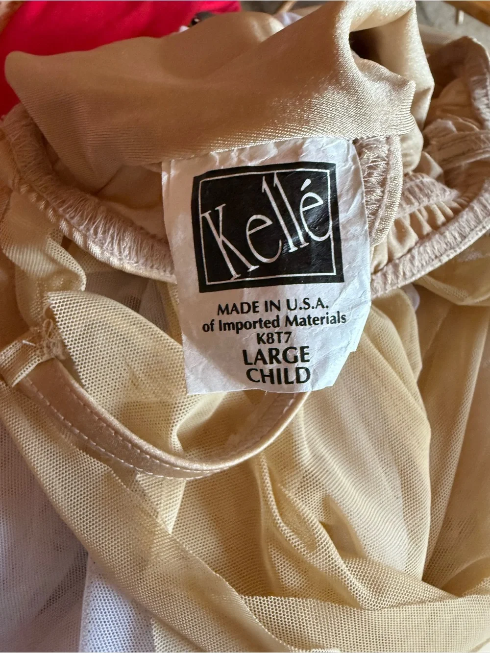 Kellé Lyrical Dance Costume Large Child Ivory Nude Mesh Rhinestone Contemporary